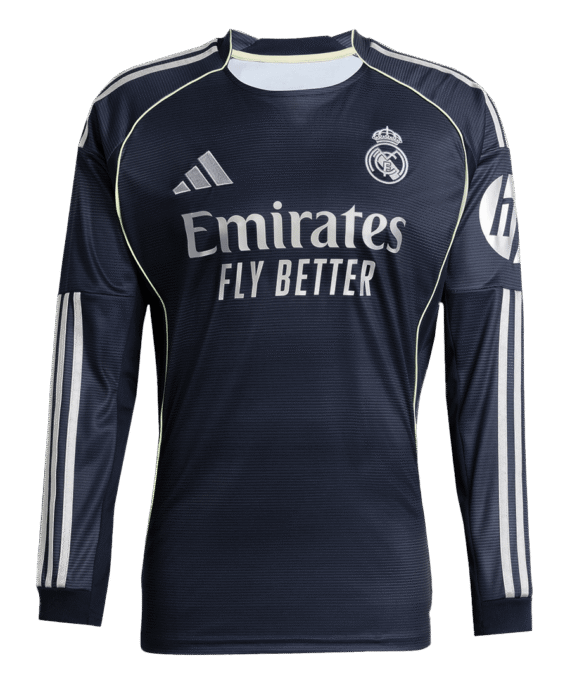 Real Madrid Long Sleeve Away Soccer Jersey 2025/26