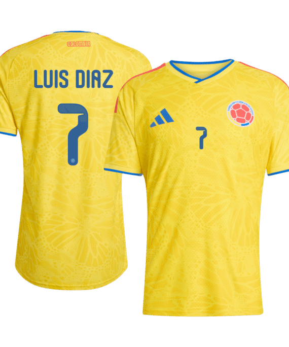 Colombia LUIS DíAZ #7 Home Soccer Jersey Authentic 2026