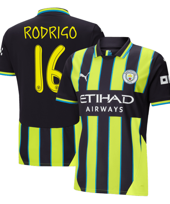 Manchester City RODRIGO #16 Away Soccer Jersey - UCL Edition