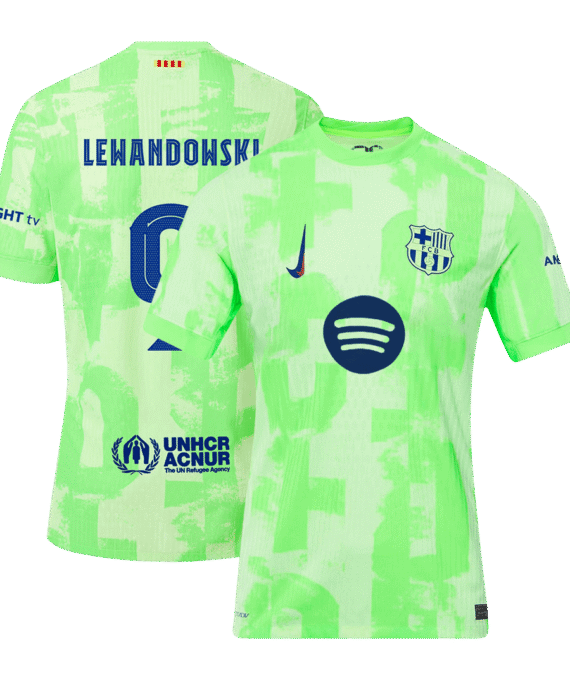 Barcelona LEWANDOWSKI #9 Third Away Soccer Jersey Authentic- UCL（Spotify Logo Without Text）