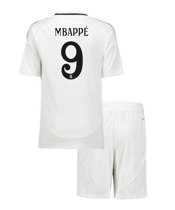 Real Madrid MBAPPÉ #9 Home Jersey Kit Kids(Jersey+Shorts)