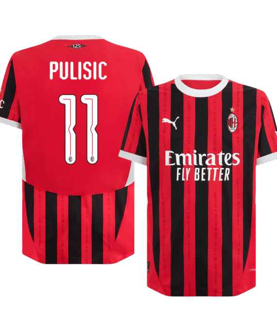 AC Milan PULISIC #11 Home Jersey Authentic - UCL Edition