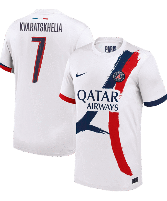 PSG KVARATSKHELIA #7 Away Jersey - UCL Edition