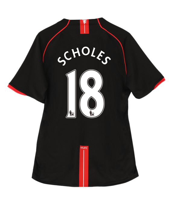 Manchester United SCHOLES #18 Away Soccer Jersey Retro 2007/08