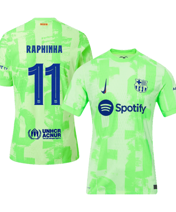 Barcelona RAPHINHA #11 Third Away Soccer Jersey Authentic - UCL Edition