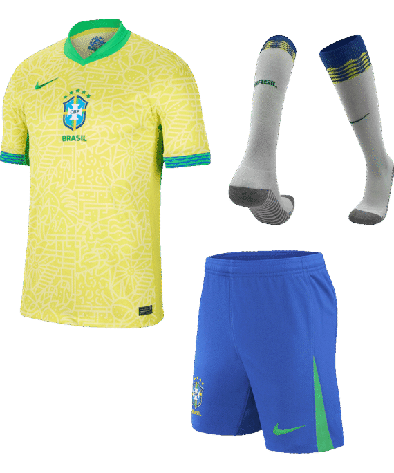 Brazil Home Jersey Kit Copa America (Jersey+Shorts+Socks)