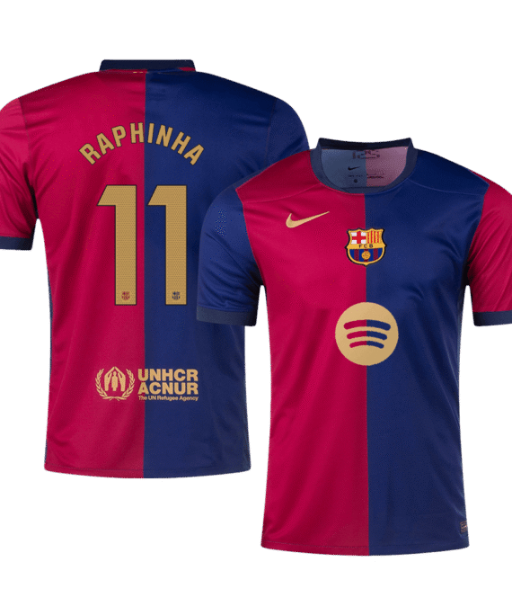 Barcelona RAPHINHA #11 Home Jersey -（Spotify Logo Without Text）