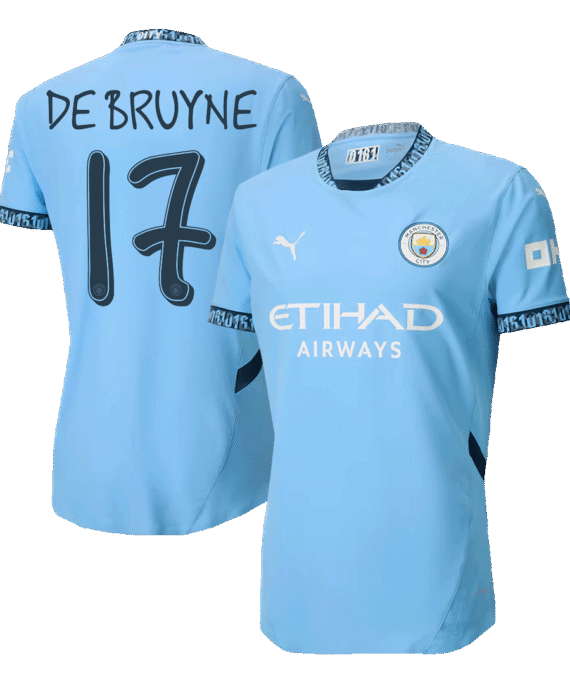 Manchester City DE BRUYNE #17 Home Jersey Authentic - UCL Edition