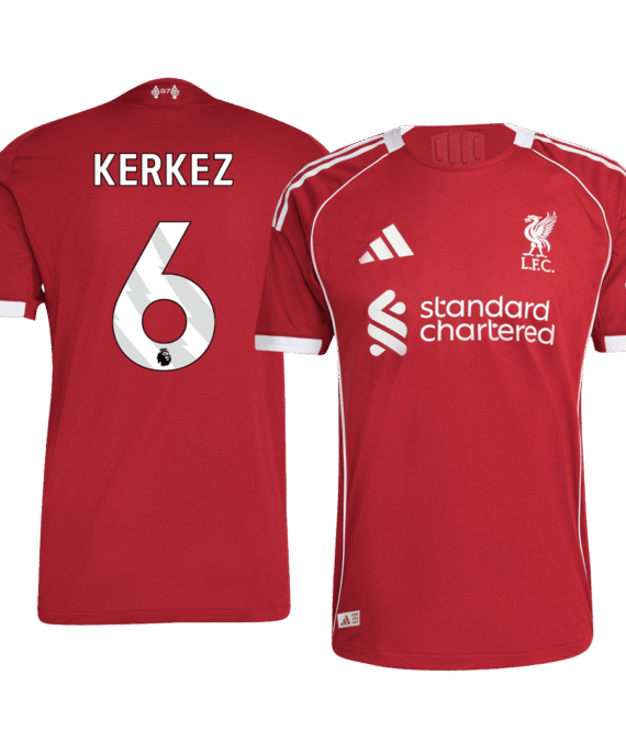 Liverpool KERKEZ #6 Home Soccer Jersey Authentic 2025/26