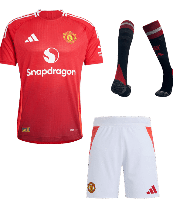 Manchester United Home Soccer Jersey Kit Authentic (Jersey+Shorts+Socks)