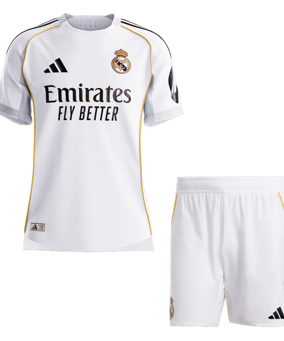 Real Madrid Home Soccer Jersey Kit Authentic 2025/26 (Jersey+Shorts)