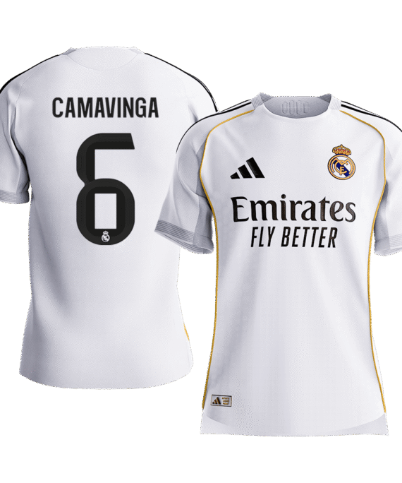 CAMAVINGA #6 Authentic Real Madrid Home Soccer Jersey 2025/26 White