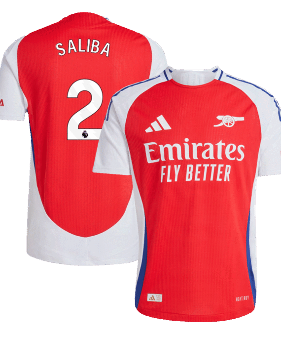 Arsenal SALIBA #2 Home Jersey Authentic