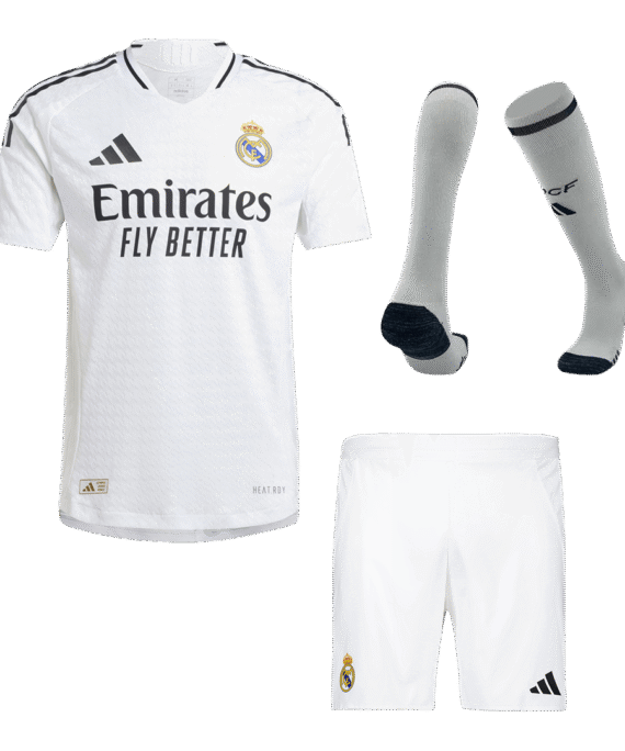 Real Madrid Home Soccer Jersey Kit Authentic (Jersey+Shorts+Socks)