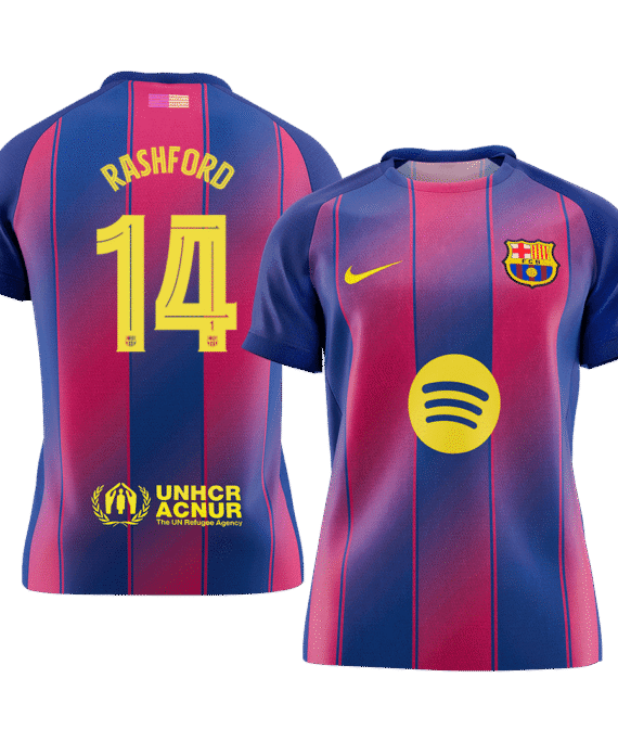 Barcelona RASHFORD #14 Home Soccer Jersey 2025/26 - UCL Edition