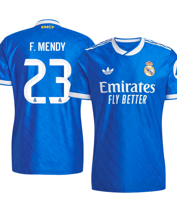 F. MENDY #23 Authentic Real Madrid Third Away Soccer Jersey 2025/26 Blue