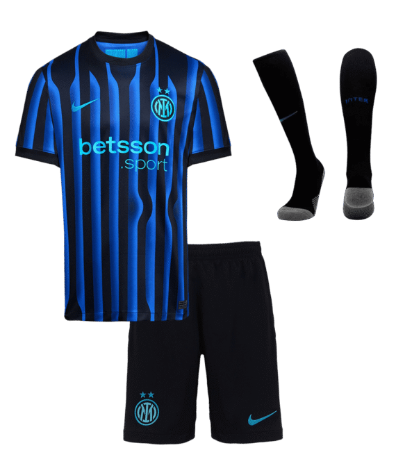 Kid's Inter Milan Home Soccer Jersey Kit(Jersey+Shorts+Socks) 2025/26 Blue&Black