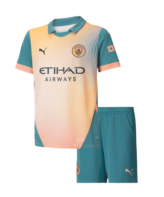 Manchester City Fourth Away Soccer Jersey Kit Kids(Jersey+Shorts)- Definitely City (UCL)
