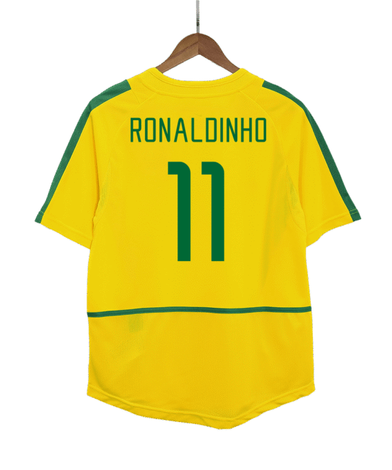 Brazil RONALDINHO #11 Home Soccer Jersey Retro 2002/03