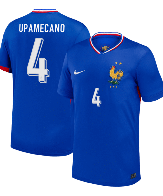 UPAMECANO #4 France Euro Home Soccer Jersey Blue