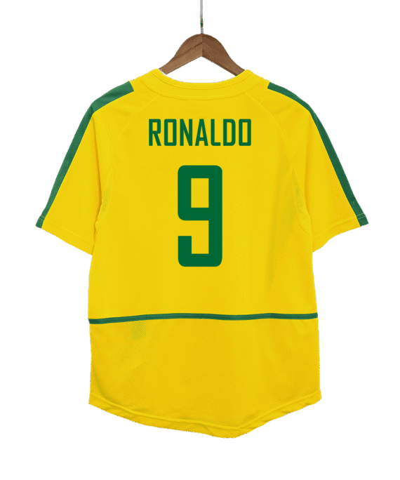 Brazil RONALDO #9 Home Soccer Jersey Retro 2002/03