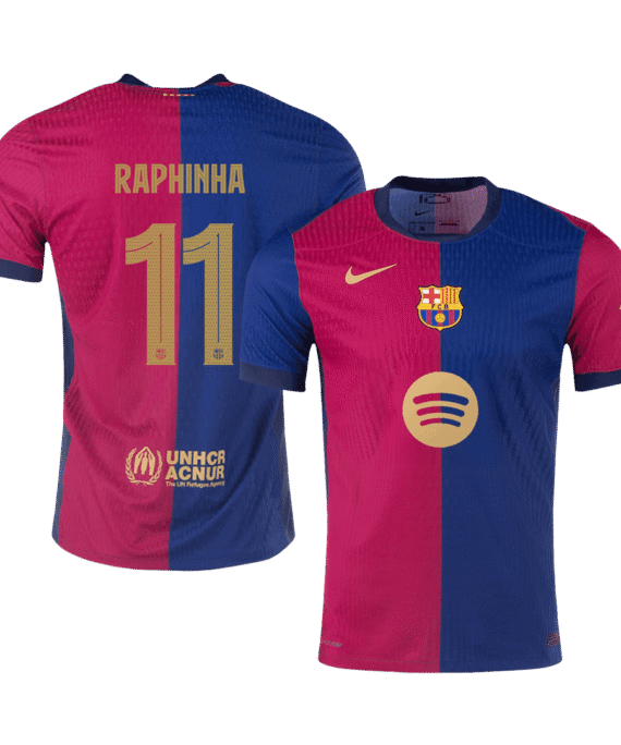 Barcelona RAPHINHA #11 Home Soccer Jersey Authentic - UCL Edition(Spotify Logo Without Text)