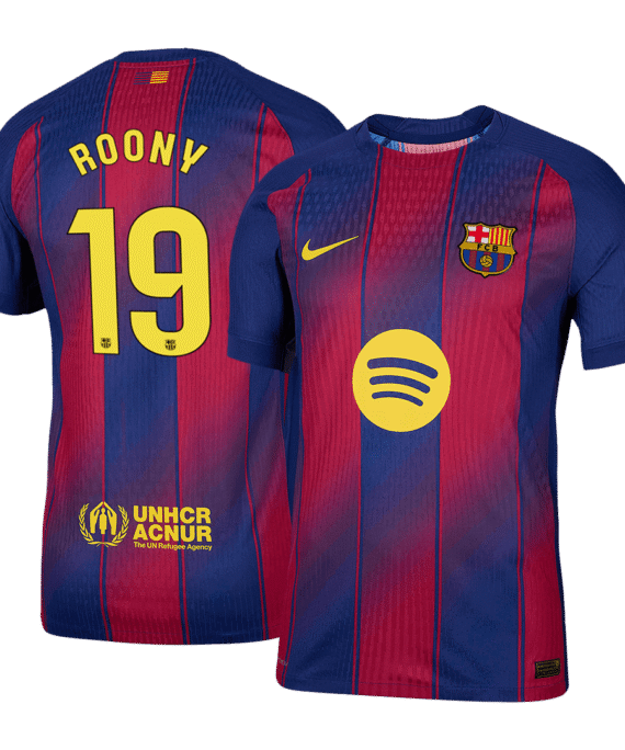 ROONY #19 Authentic Barcelona Home Soccer Jersey 2025/26 Red&Blue