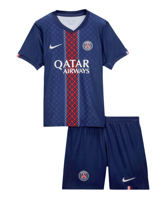 PSG Home Soccer Jersey Kit 2025/26 Kids(Jersey+Shorts)