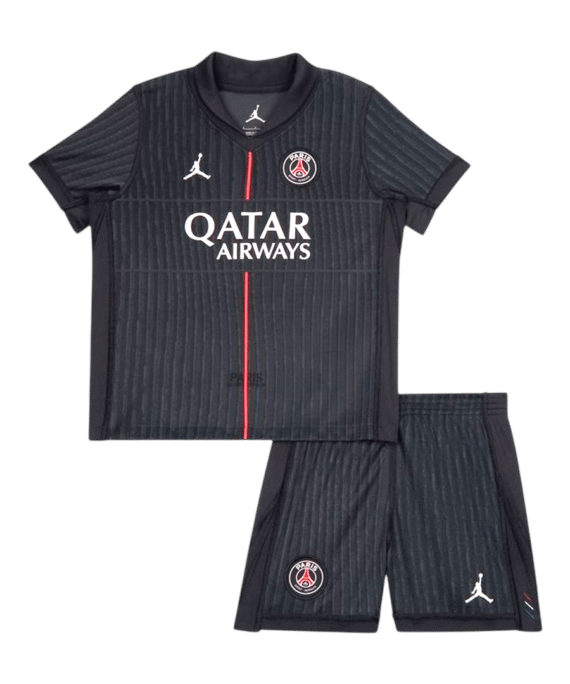 Kid's PSG Fourth Soccer Jersey Kit(Jersey+Shorts) 25/26 Black