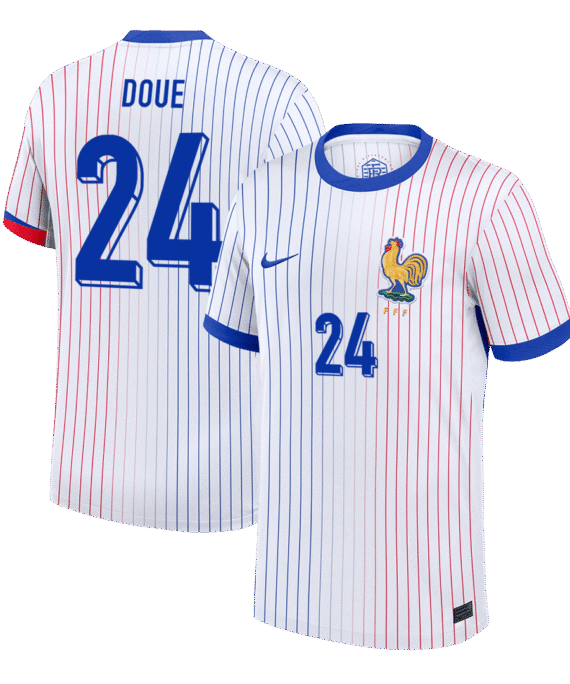 DOUE #24 France Euro Away Soccer Jersey White