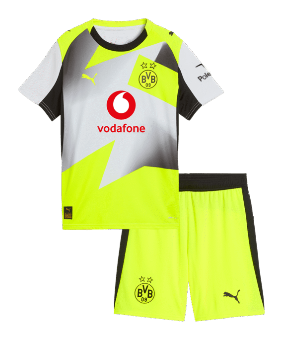 Kid's Borussia Dortmund Away Kit(Jersey+Shorts) 25/26 Gray