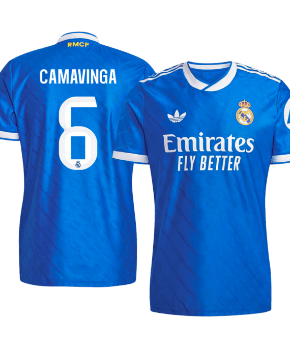CAMAVINGA #6 Authentic Real Madrid Third Away Soccer Jersey 2025/26 Blue