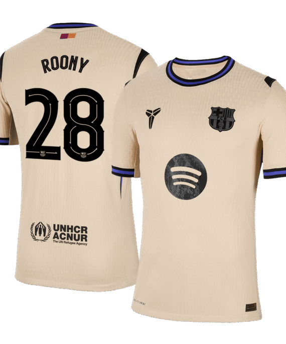 ROONY #28 Authentic Barcelona Away Soccer Jersey 2025/26 Yellow- UCL
