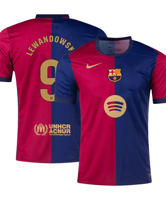 Barcelona LEWANDOWSKI #9 Home Jersey - Spotify Logo Without Text