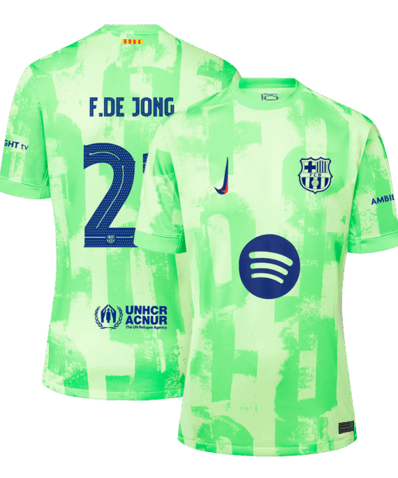 Barcelona F.DE JONG #21 Third Away Jersey - UCL（Spotify Logo Without Text）