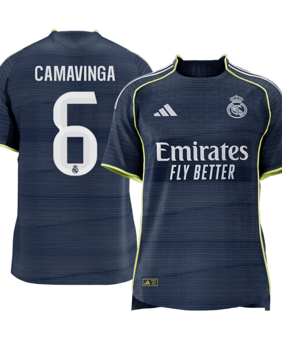 CAMAVINGA #6 Authentic Real Madrid Away Soccer Jersey 2025/26 Navy