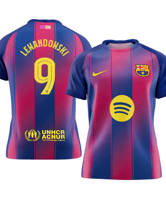 Barcelona LEWANDOWSKI #9 Home Soccer Jersey 2025/26 - UCL Edition