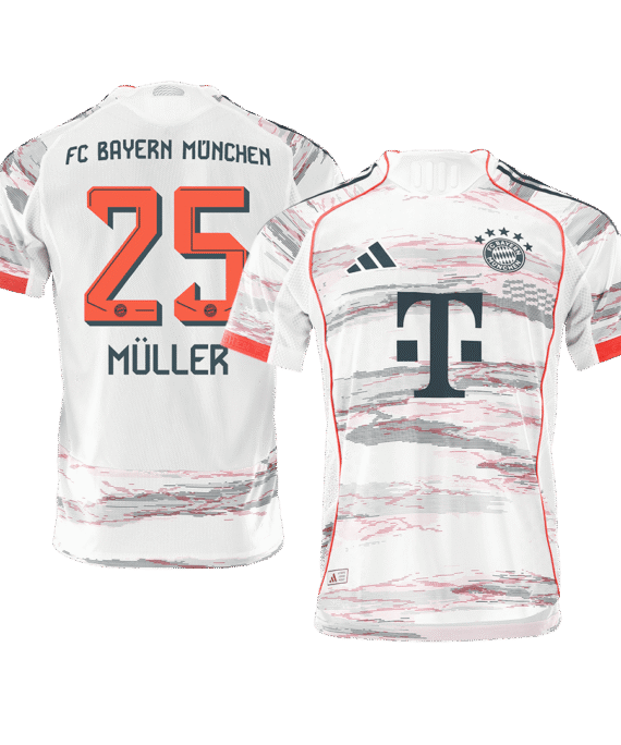 Bayern Munich MÜLLER #25 Away Soccer Jersey Authentic 2025/26