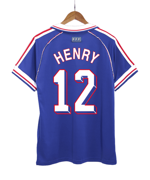 France HENRY #12 Home Soccer Jersey Retro 1998