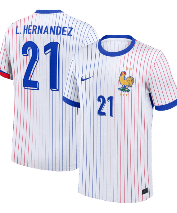 L.HERNANDEZ #21 France Euro Away Soccer Jersey White