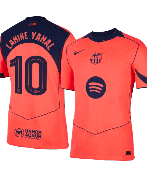 LAMINE YAMAL #10 Authentic Barcelona Third Away Soccer Jersey 25/26 Orange- UCL