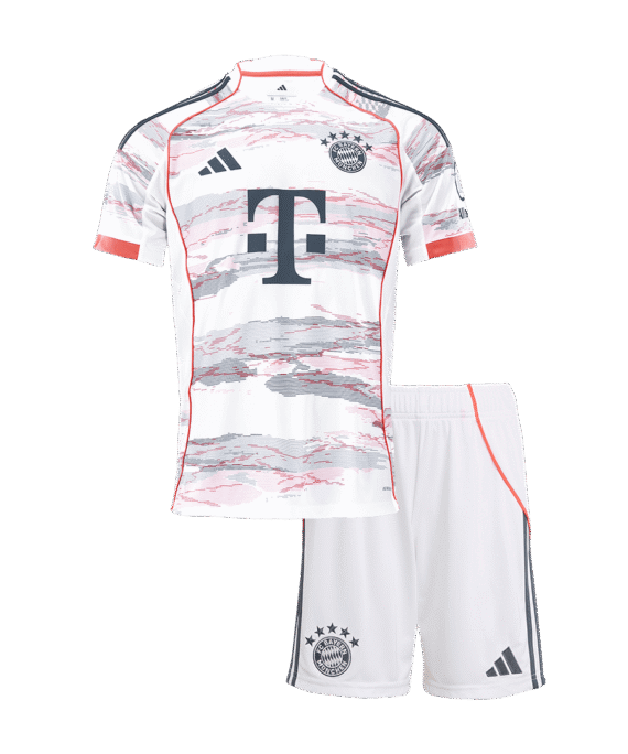 Bayern Munich Away Soccer Jersey Kit 2025/26 Kids(Jersey+Shorts)