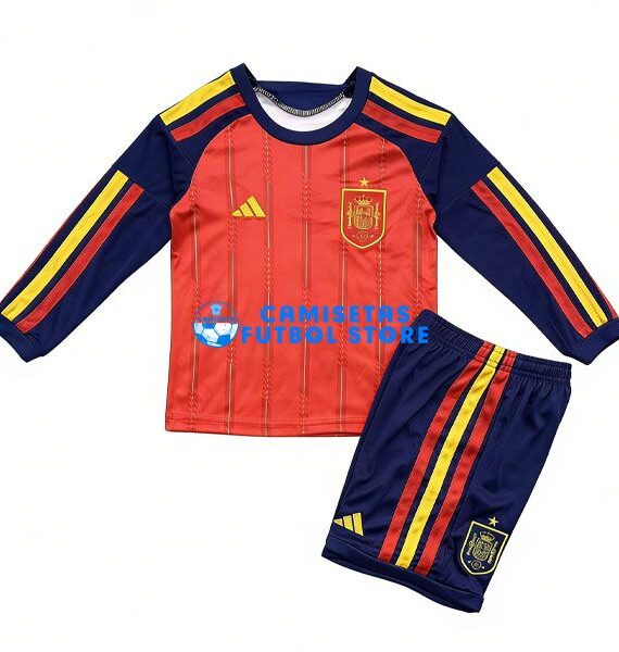 Soccer Jersey SPAIN Home Equipment 2026/2027 Long sleeve Kids' Kit