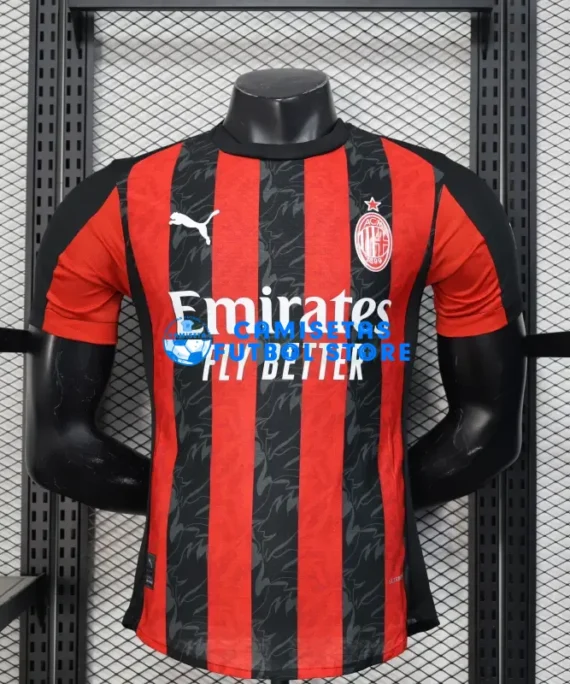 Soccer Jersey AC Milan Home Equipment 2025/2026 Red/Black (Player Edition)
