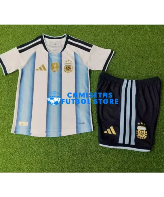 Soccer Jersey Argentina Home Equipment Mundial 2026 Blue/White Kids' Kit (Player Edition)
