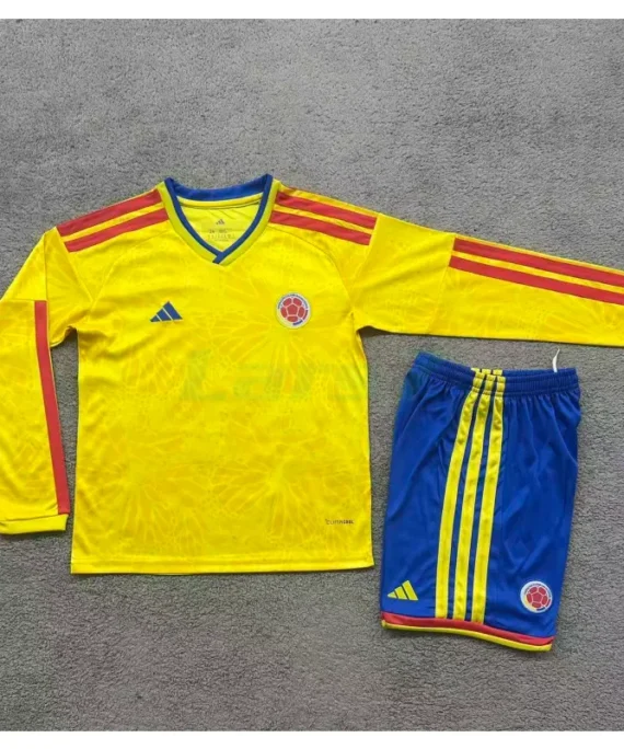 Soccer Jersey COLOMBIA Home Equipment Mundial 2026 Long sleeve Yellow Kid Kids' Kit